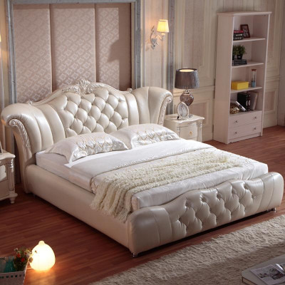 Ontwerp Chesterfield Bed Textiel Velours Bekleding Hotel Lederen Bedden Slaapkamer