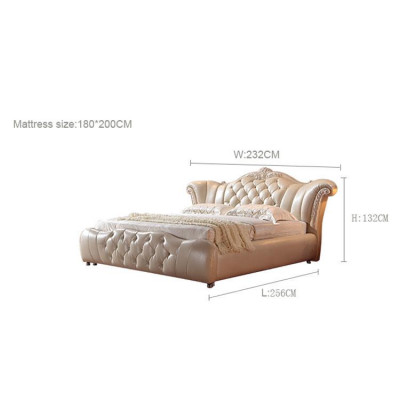 Ontwerp Chesterfield Bed Textiel Velours Bekleding Hotel Lederen Bedden Slaapkamer