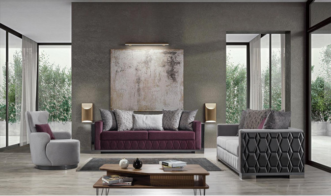 Moderne luxe bankstel bankstel banken fauteuils 3+1 zits stof design