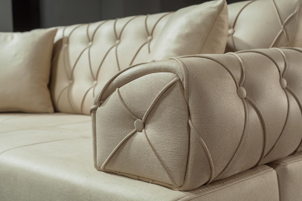 Sofaset set bank banken bank fauteuil driezitter 3+1 zits beige