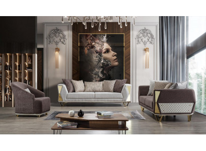 Garnituur bankstel 3+3+1-zits bank fauteuil banken Modern Bruin nieuw