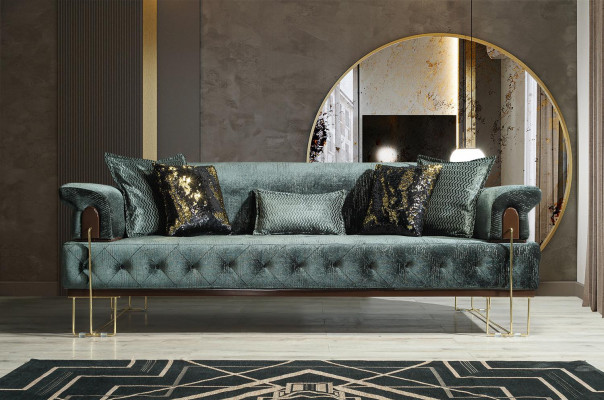 Bank 3-zits bankstellen Bankontwerp bank driepersoons luxe metaal met textiel