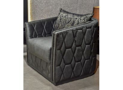 Luxe eenpersoons fauteuil Grijs gestoffeerd Relaxmeubels Nieuw Metaal Textiel