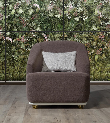 Fauteuil Eenpersoons 1-zits Bank Bank Woonkamer Meubels Metaal met Textiel
