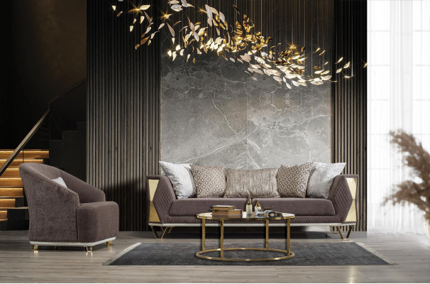 Fauteuil Eenpersoons 1-zits Bank Bank Woonkamer Meubels Metaal met Textiel