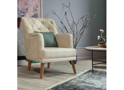 Woonkamer fauteuil meubels modern stof lounge textiel kunstleer beige Woonkamer fauteuil meubels modern stof lounge textiel kunstleer beige