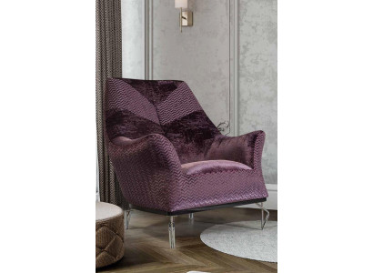 Fauteuil enkelzitter 1-zits gestoffeerde stoel Designerstoel Stof Modern Paars