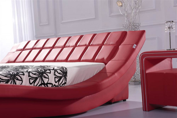 Tweepersoonsbed dubbel bed bedden XXL lederen frame Nieuw tweepersoonsbed ontwerper gestoffeerd.