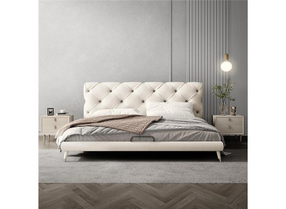 Bedden 180x200cm Slaapkamer Textiel Stof Bed Chesterfield Design Luxe