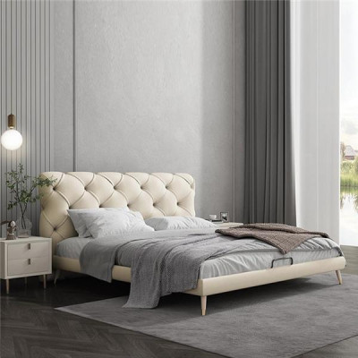 Bedden 180x200cm Slaapkamer Textiel Stof Bed Chesterfield Design Luxe