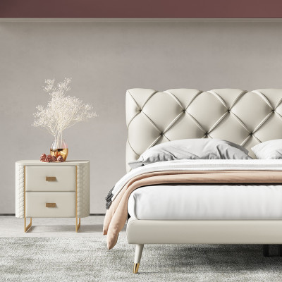 Bedden 180x200cm Slaapkamer Textiel Stof Bed Chesterfield Design Luxe