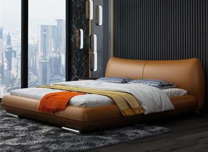 Bedden Textiel Leer Hotel Luxe Fluweel Bekledingsstof Designer Bed Slaapkamer