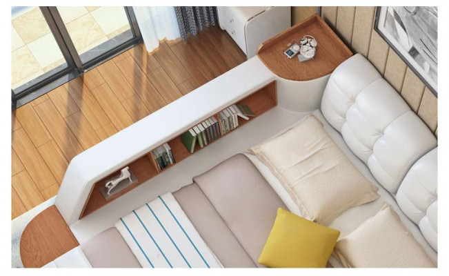 Multifunctionele slaapkamer ligplanken Luxe leren bedden 180x200