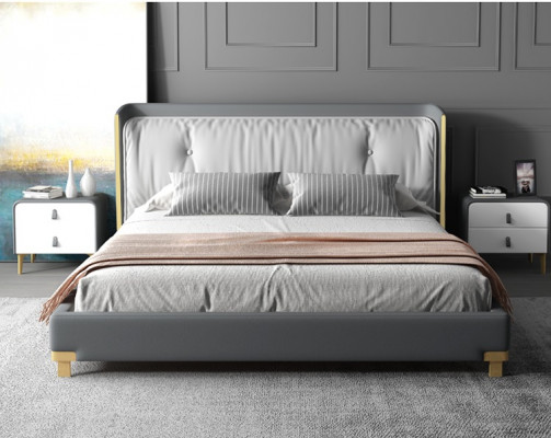 Tweepersoonsbed Bedden Ontwerp Gestoffeerd Slaapkamer 180x200cm Modern Hout