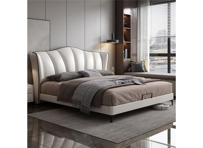 Bedtextiel Hotel Luxe Bekleding Lederen Stoel Italië Designer Bed Slaapkamer