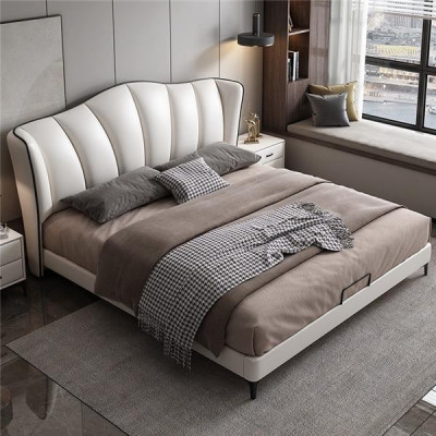 Bedtextiel Hotel Luxe Bekleding Lederen Stoel Italië Designer Bed Slaapkamer
