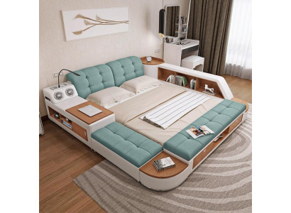 Polster 180x200 Multifunktion Regal USB Liege Design Bett Big Betten Leder Bekleding 180x200 Multifunctionele plank USB Bedontwerp Groot Bedden Leer