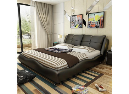 Modern hotel frame luxury bedroom beds design leather bed