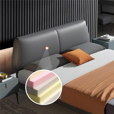 Ontwerp Luxe Dubbele Hotel Bedden Huwelijk Lederen Luxe Slaapkamer Bed