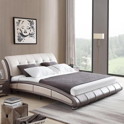 Ontwerp leren bed gestoffeerd dubbel hotelbed slaapkamer huwelijk 180x200 cm.