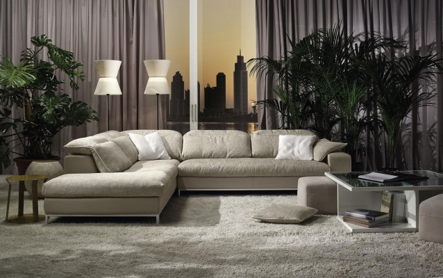 Ontwerp hoekbank L-vorm Moderne banken Textiel Bank Woonkamer Moderne bank Nieuw