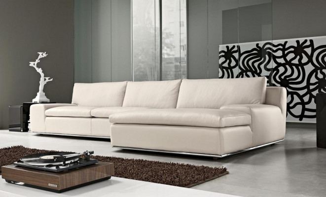 Hoekbank Woonkamer Slaapbank Bank Wit L Vorm Leren Meubels PRIANERA