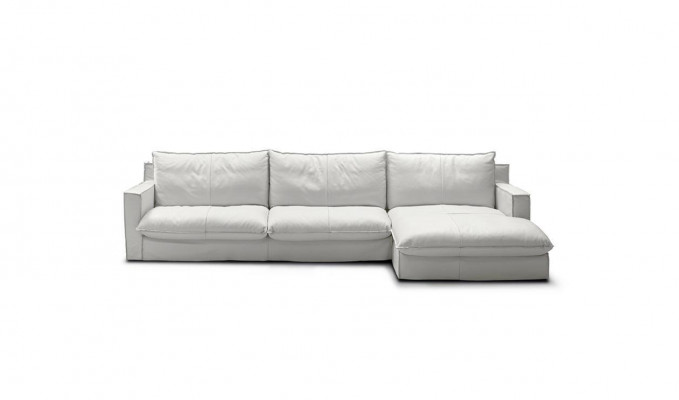 Hoekbank Leder L-vorm Bank Luxe Design Wit Woonkamer PRIANERA