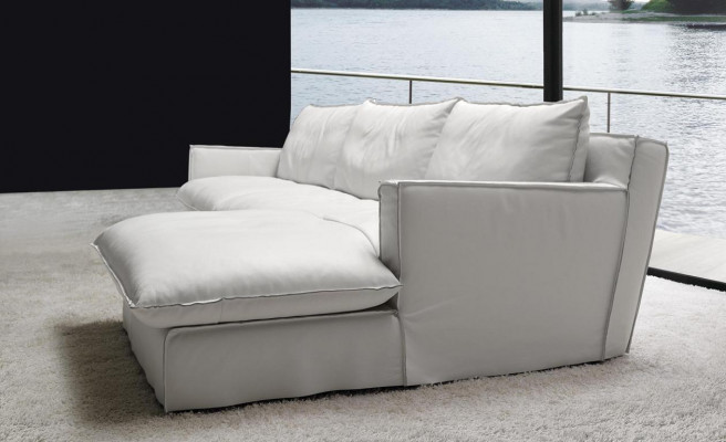 Hoekbank Leder L-vorm Bank Luxe Design Wit Woonkamer PRIANERA