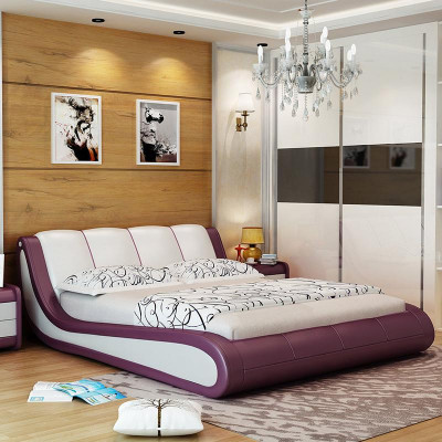 Bedden Luxe Slaapkamermeubels Dubbel Bed Ontwerp Stof Hotel Blauw
