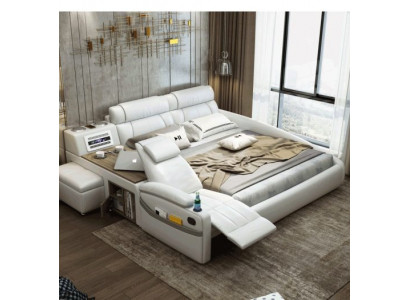 Ontwerpbed XXL Grote Bedden Lederen Hotelbekleding 180x200cm Multifunctioneel