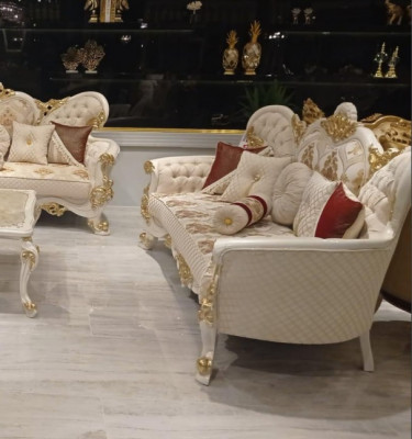 Luxe bankstel 3+3 zitsbank banken fauteuils stoelen zitting stof barok groep barok