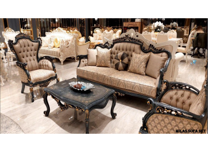 Sofa set 3+1+1 zits salontafel luxe set banken fauteuils stoffen bank
