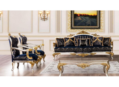 Groep Set Bankstel 3+1+1 Zitsbank 3 stuks Meubels Banken Fauteuils Luxe Zitting Barok