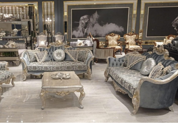 Groep bankstel 3+3 zitplaatsen Luxe bank fauteuil banken Stof Klassieke set Nieuw
