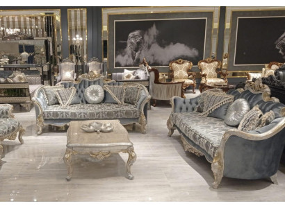 Groep bankstel 3+3 zitplaatsen Luxe bank fauteuil banken Stof Klassieke set Nieuw