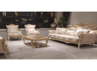 Bankstel 3+1+1 zits salontafel bank fauteuil bankstel set gouden stijl