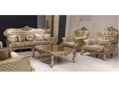 Luxe bankstel 3+1+1 zits bank stoffen bank klassieke barok nieuw