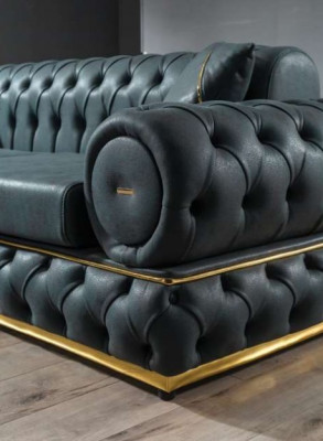 Luxe Chesterfield bankstel 3+3+1 zits bankstel bank fauteuil bankstellen leer