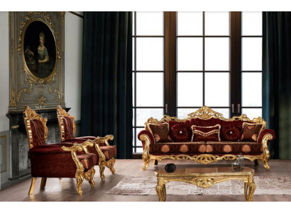Garnituur banken fauteuil bankstel 3+1+1 zits luxe stof woonkamer barok