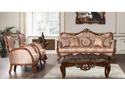 Garnituur Bank Bankstel 3+1+1-zits Fauteuil Bankstellen Set Stof Barok Zitting Luxe