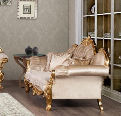 Bankstel 3+1+1 zitsbank fauteuil bankstellen zitbank set groep stof Barok