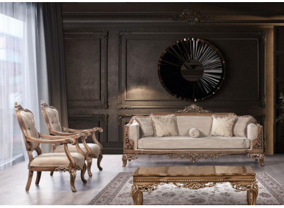 Set bankstoel bankstel 3+1+1 zits luxe groep barok rococo meubels
