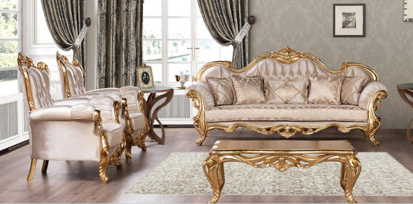 Garnituur bankstel 3+1+1 zits salontafel bank luxus stof fauteuils banken nieuw