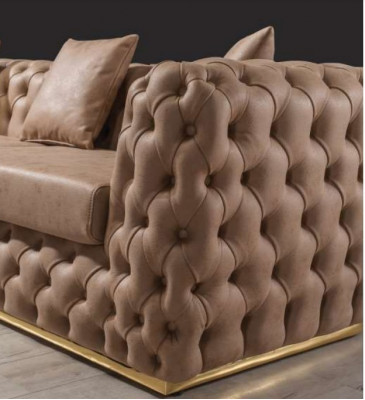 Beklede bankstel, bankstel 3+3 zits Chesterfield luxe set bankstellen leer.
