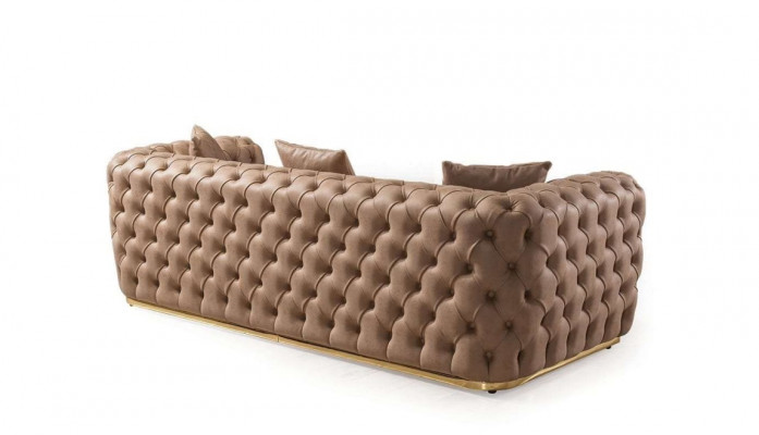 Beklede bankstel, bankstel 3+3 zits Chesterfield luxe set bankstellen leer.