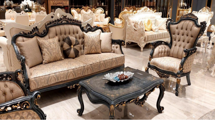 Sofaset 3+1 zits Luxe set bankstellen Fauteuil Stofbank Barok Rococo