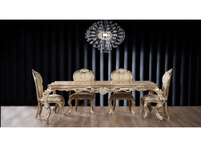 Eetkamer Eettafel Stoel Hout Tafels Tafel Barok Stoelen Tafels Set 5-delig.