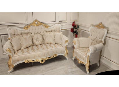 Luxe Groep Bankstel 3+1 zits Set Stoffen Bank Banken Fauteuils Barok Nieuw