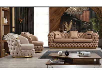 Luxe Chesterfield bankstel 3+1+1 zitsbank set bank fauteuil banken leder