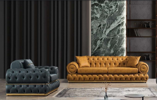 Luxe Chesterfield bankstel 3+1 zitsbankstel bank fauteuil banken bekleding